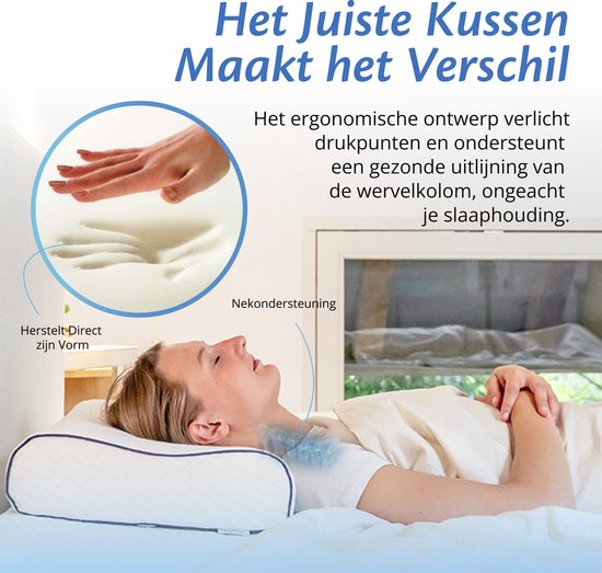 RestAlign™ - Orthopedisch Hoofdkussen voor Nek- en Rugontlasting