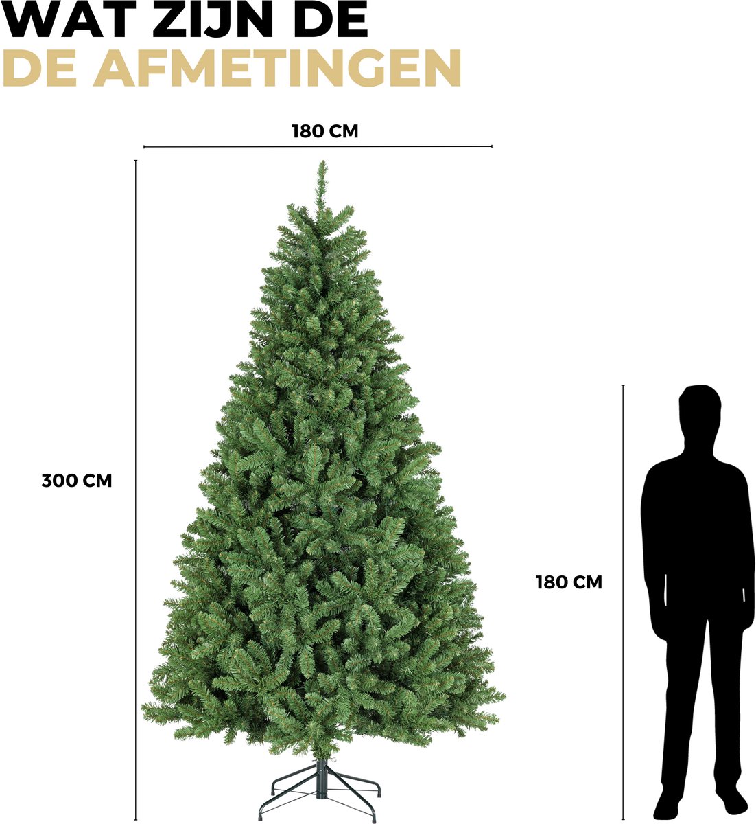 Ozocozy Kunstkerstboom - Kerstboom - 300 cm - Kunstkerstboom met LED-verlichting - Kerstboom met verlichting - 1200 LED lampjes - 3500 Takken - Kerst - Inclusief opbergtas – foto 4