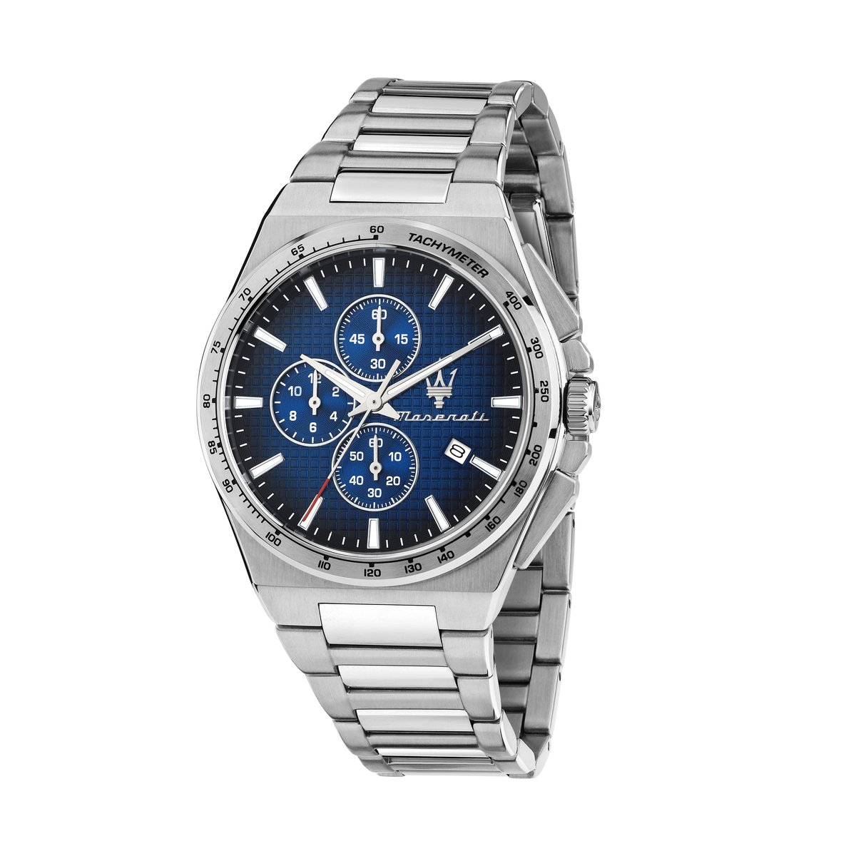 Maserati - watch - Velocita - R8873653003 - chronograaf - zilver -blauw - roestvrijstaal - 41 mm - herenhorloge