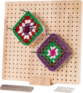 Planche De Blocage Pour Crochet Horuili - Kit Complet En Bois Avec 8 Broches Inoxydables Pour Carrés Et Projets Créatifs