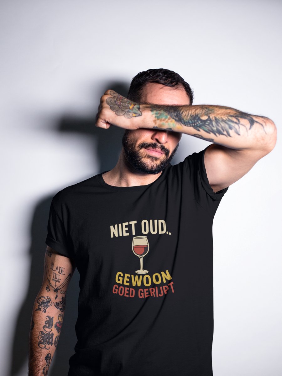 Goed Gerijpt - Verjaardag T-shirt Zwart - Grappig T-shirt - Maat XL - Verjaardag Cadeau Mannen - Limited Edition