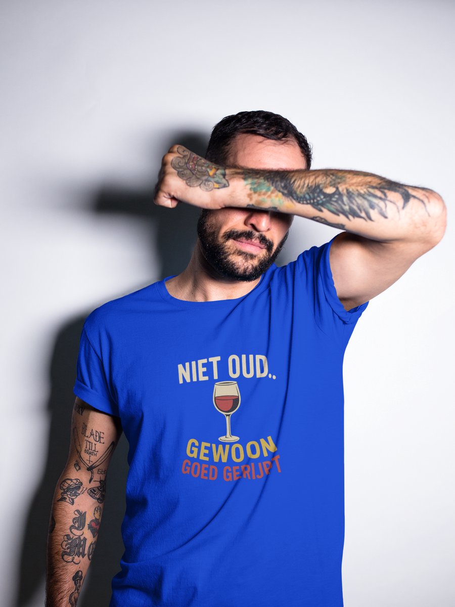 Goed Gerijpt - Verjaardag T-shirt Blauw - Grappig T-shirt - Maat XXL - Verjaardag Cadeau Mannen - Limited Edition