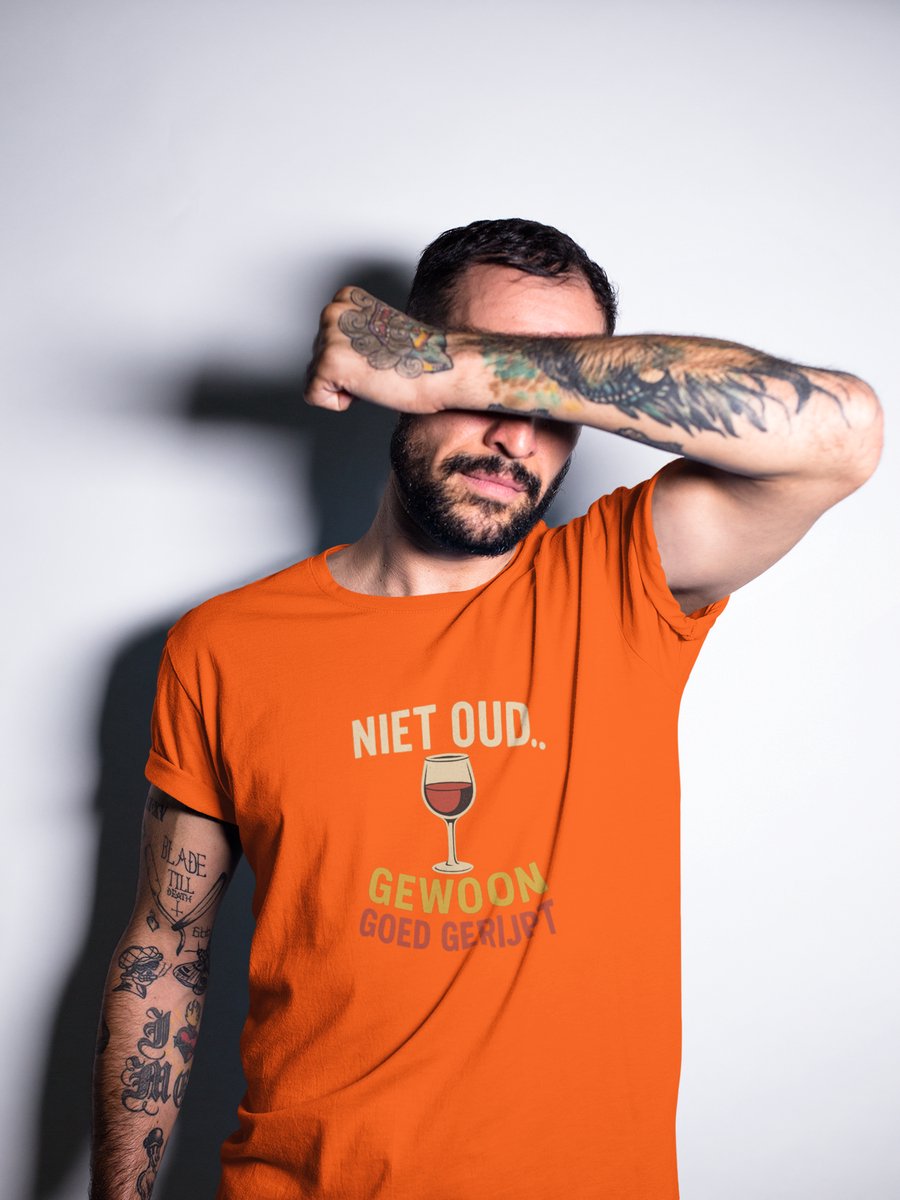 Goed Gerijpt - Verjaardag T-shirt Oranje - Grappig T-shirt - Maat M - Verjaardag Cadeau Mannen - Limited Edition
