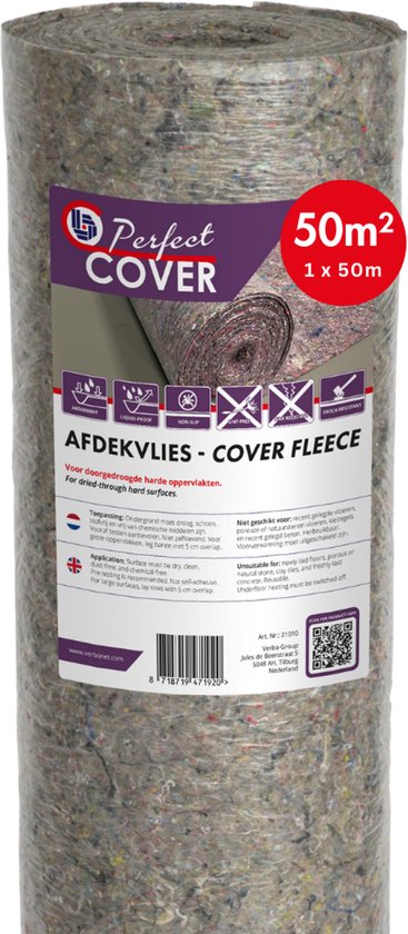 Schildersvlies Pro - 1M x 50M - Afdekvlies Bont - Stucloper Vilt - Absorberende Afdekfolie - Vloeren en Meubels - Schilder- en Renovatiewerkzaamheden