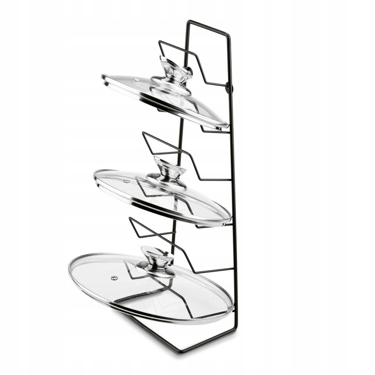Zwarte Dekselhouder voor 6 Deksel - 45x18.5x11.5 cm