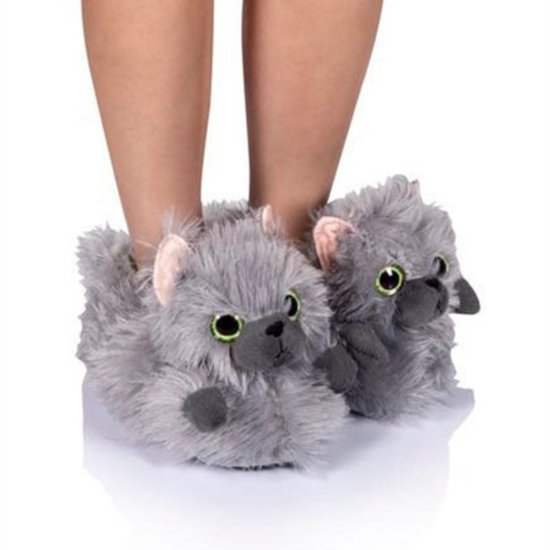 corimori Schattige pluche pantoffels (10 designs) rode panda Ponva slipper eenheidsmaat 34-44 uniseks pantoffels rood bruin