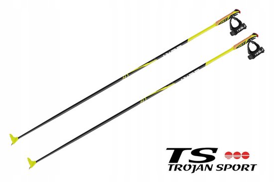 Bâtons de ski de fond Leki CC 450 Carbon 145 cm Jaune fluo