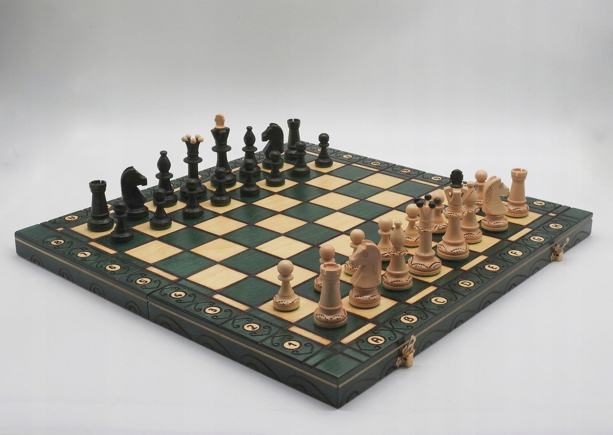 Consul Houten Schaakspel - Origineel Groen, 48cm