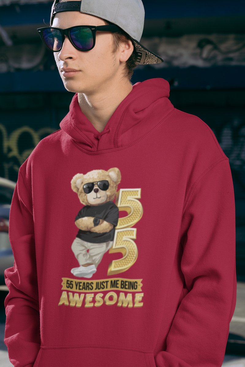 55 Jaar Verjaardag cadeau Hoodie - Rood Hoodie Mannen - Maat L - Verjaardag Cadeau Mannen - Limited Edition