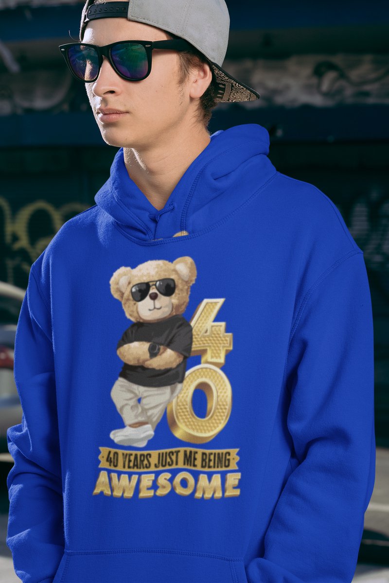 40 Jaar Verjaardag cadeau Hoodie - Blauw Hoodie Mannen - Maat M - Verjaardag Cadeau Mannen - Limited Edition