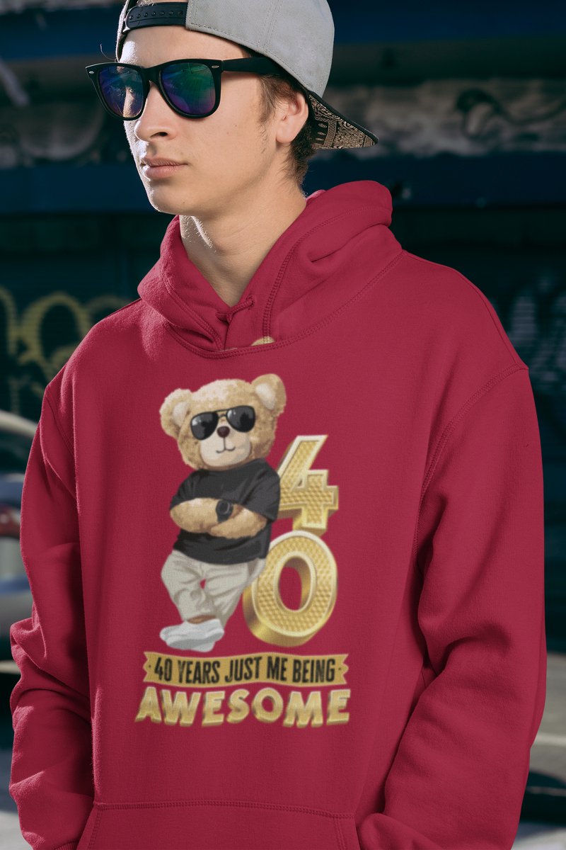 40 Jaar Verjaardag cadeau Hoodie - Rood Hoodie Mannen - Maat L - Verjaardag Cadeau Mannen - Limited Edition