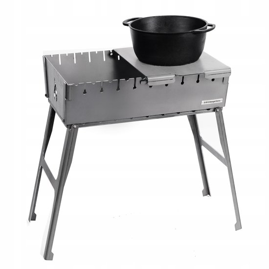 Mangal Grill Koffer 10 Spiesen Kool Grill 3mm Staal Opvouwbaar — afbeelding 3