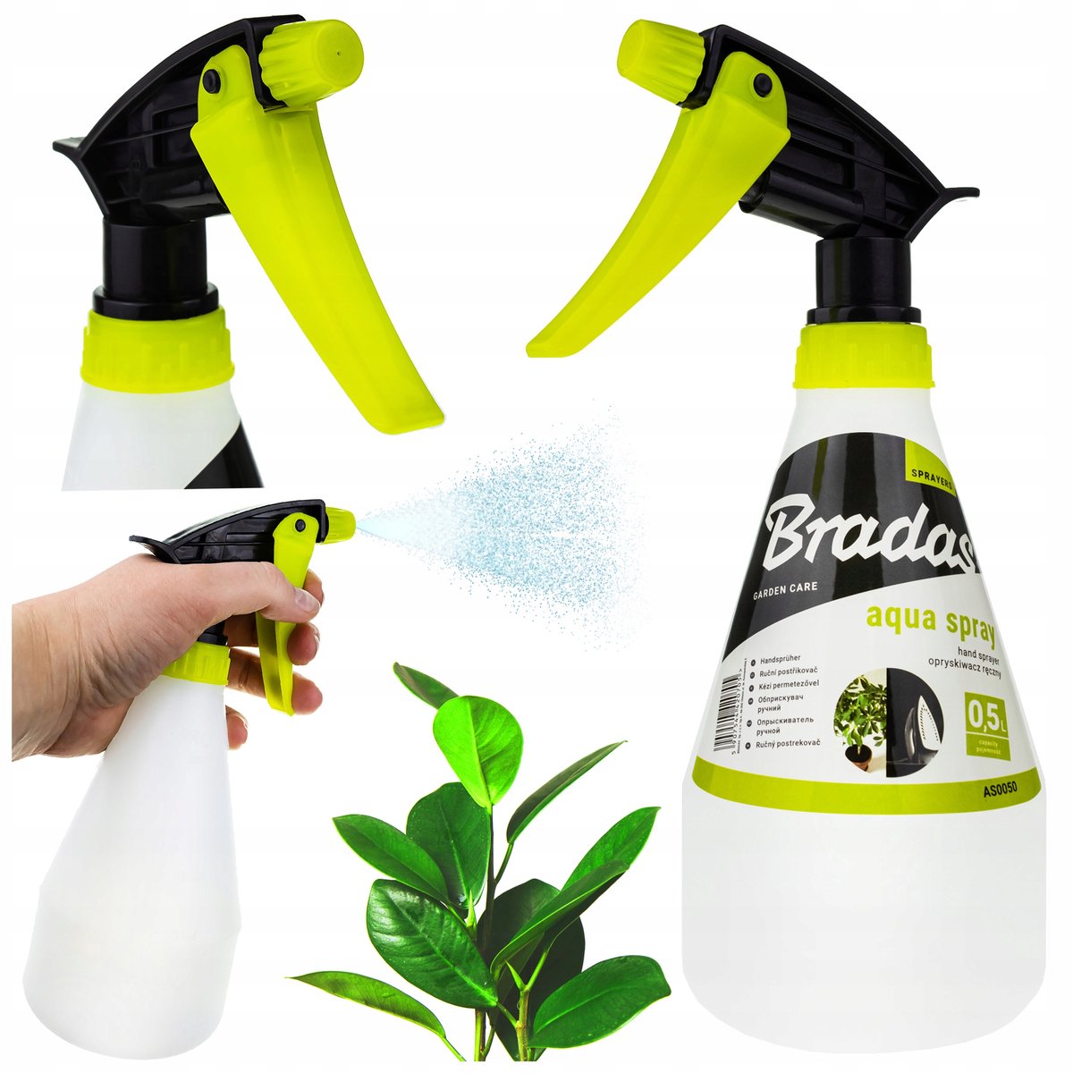 Bradas Aqua Spray Handspuit 0,5L - Ideaal voor Plantenverzorging
