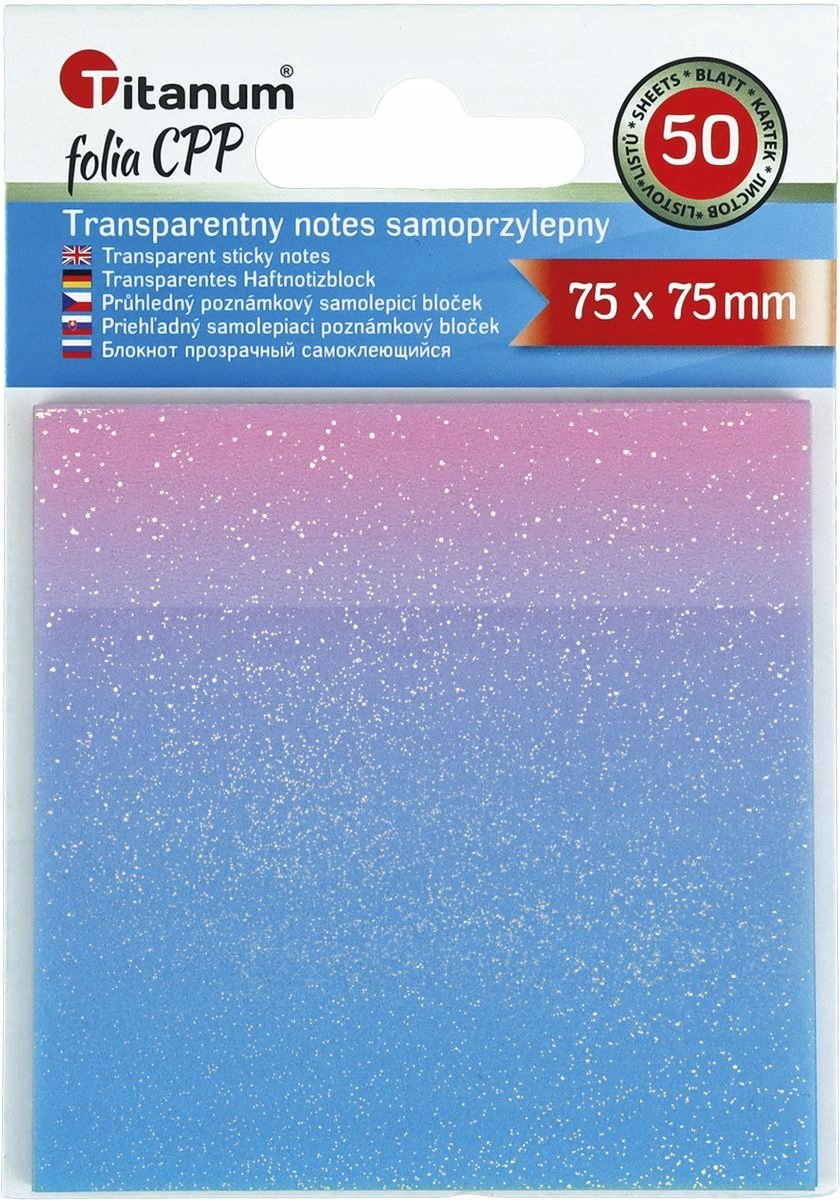 Transparante bevestigingse Notitieblokjes PP 50 speed 75x75mm
