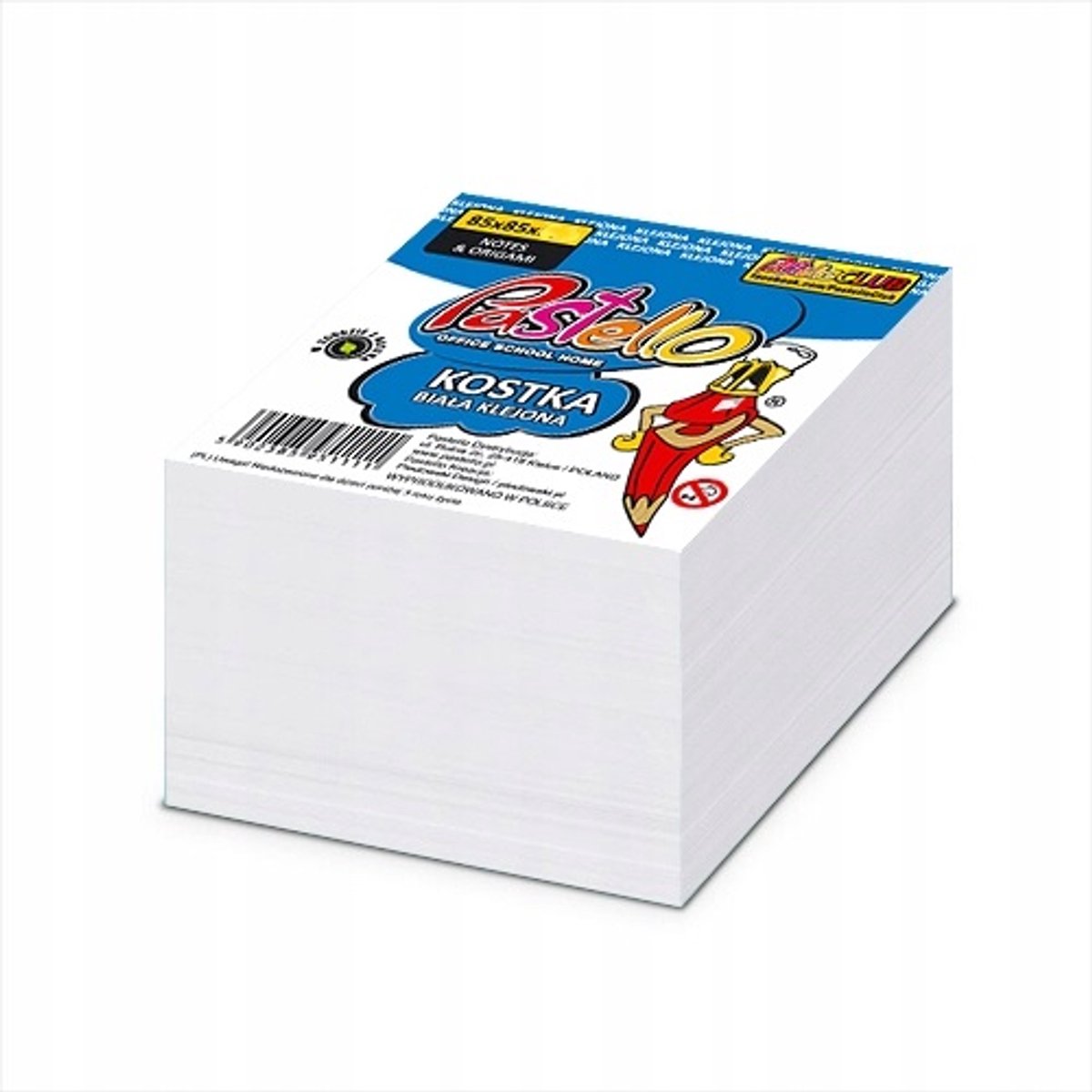 Pastello Kleefblok Wit 85x85x70 mm - Notitieblok voor Kantoor