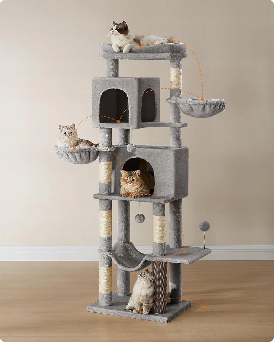Feandrea Kattentoren 175cm: Krabpaal, Liebden & Speelgoed