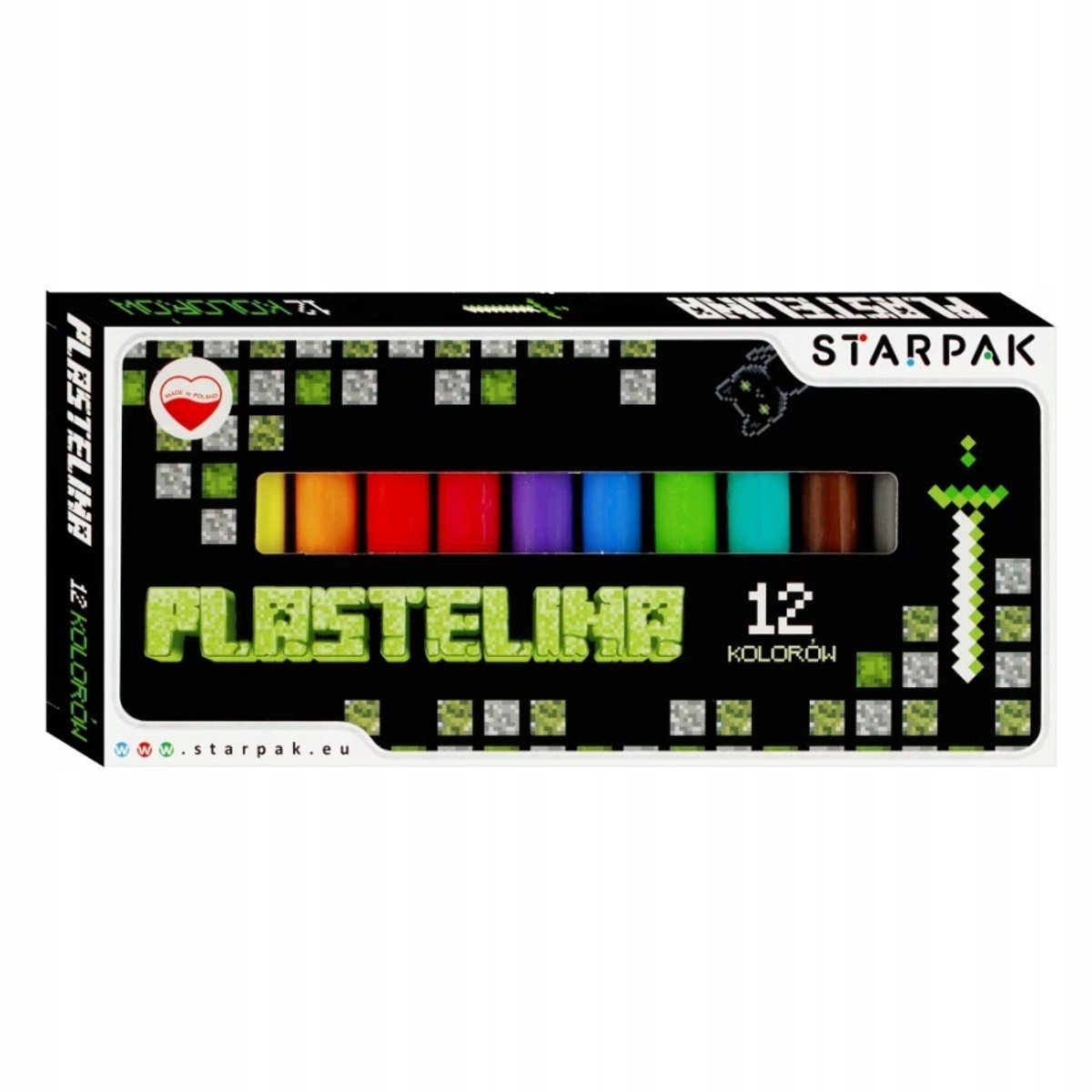 STARPAK Pixel Game Kleurrijke klei 12 kleuren - Veilig en gepolijst gemaakt