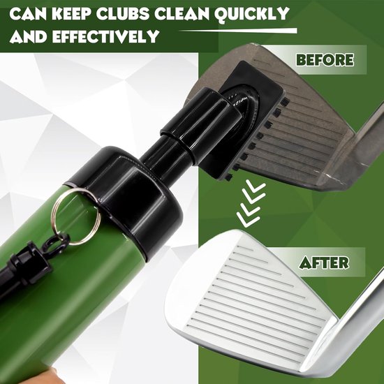 Golf Club Cleaner Borstel, Groene Golf Club Borstel Groove Cleaner Golf Club Cleaner, Professionele Golf Ball Cleaner Met Ingebouwde Water Spray Golf Accessoires van Merkloos — afbeelding 4