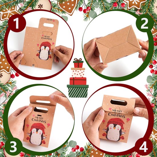 Kerstzakjes Kraft Snowmen 12x19cm 200stuks Krabbendam Kadoverpakking