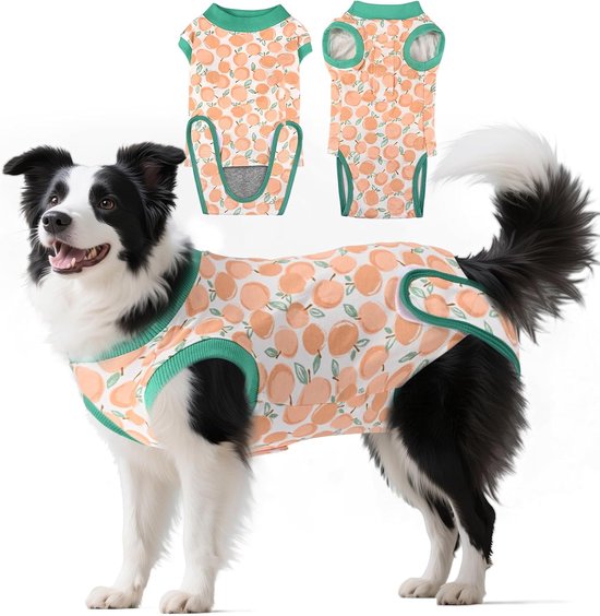 Hondenjas - Herstelpak voor Honden - Hondenkleding - Zachte Kegel Alternatief - Dierenkleding - Beschermende Kleding Operatie - Stoppen met Likken - Comfortabel Bodysuit - Perfect voor Sterilisatie Castratie - Oranje 2XL Maat