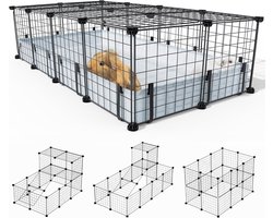 PromoHome Modulaire Dierenkooi met Waterdichte Bodem - 20 Delen Verstelbaar Verblijf
