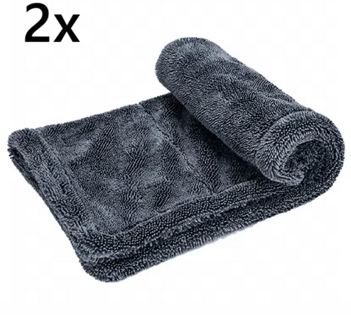 TLVX 2 stuks Auto Droogdoek 40x60cm – Microvezel doek 1000GSM – Super Zacht – Zeer Absorberend – Droogt uw auto gemakkelijk en snel na het auto wassen – Streeploos resultaat – Voorkom Kalk druppels – Wasbaar