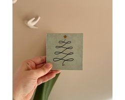 Wij & Blij - tegeltje - lijntekening - kerstboom - groen - december - kerst -interieur - decoratie - verjaardag - cadeau - afscheid - kleinigheidje -…