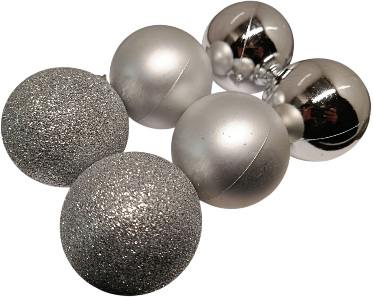 kerstballen set zilver