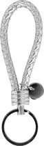 Sleutelhanger Leer | Handgemaakte Zilveren Gevlochten Geweven Sleutelhanger| Mode| Auto Sleutelhanger Zilver|Mint | Huissleutel | Metalen Sleutelhangers| Sleutelhanger Mannen of Vrouwen | Fietssleutel | Goedkope Sleutelhanger | Mooie Sleutelhanger