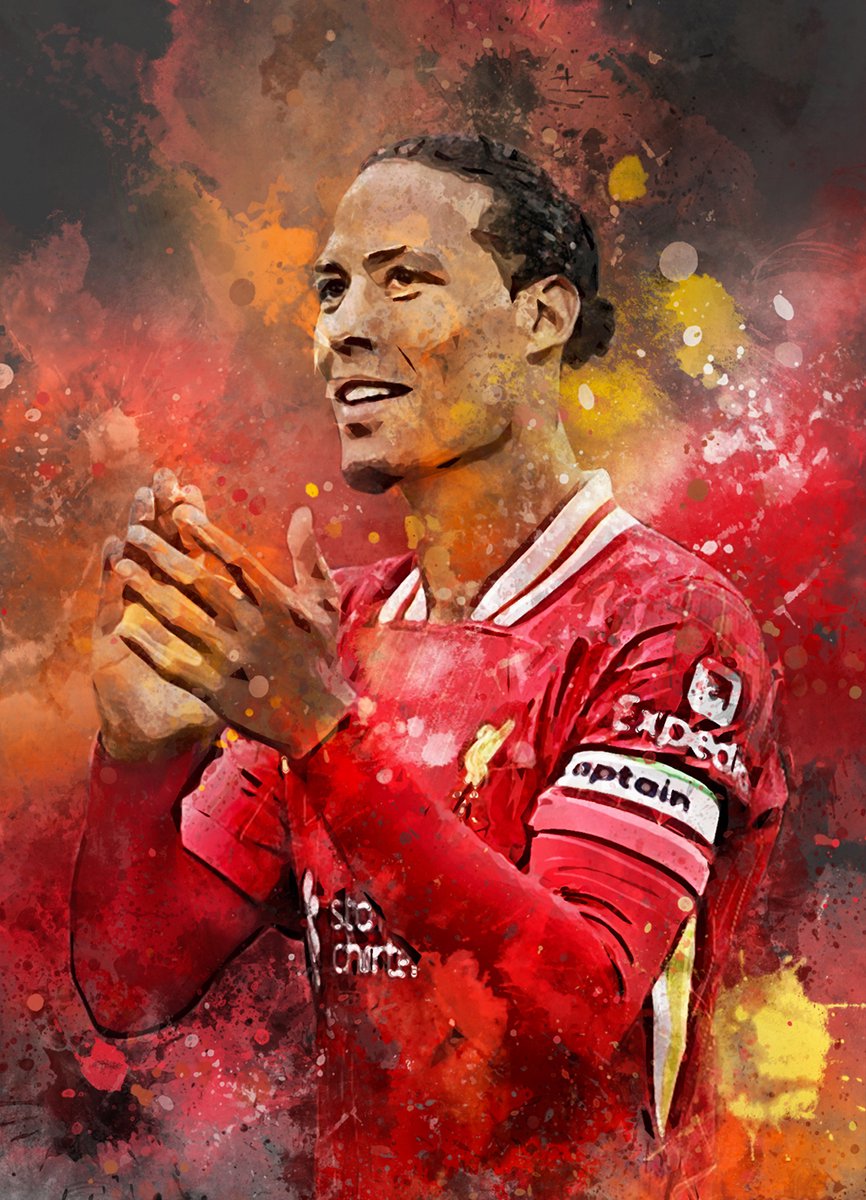 Van Dijk poster - Voetbal wanddecoratie Virgil van Dijk - A3 poster - 29.7x42 cm - Semi glossy fotopapier - Voetbal fan poster - Unieke poster cadeau voor een echte voetbalfan