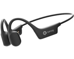 Sanag Bone Conduction Headphones – Sport Koptelefoon – Open-Ear Sport Headset Bluetooth 5.4 – Veilig Fietsen & Hardlopen – 8 Uur Batterij – IPX5 Waterdicht – Titanium Frame – Zwart