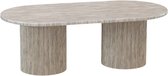 Table basse Umi opulente - Style Japandi - 130 x 70 x 45 cm - Look travertin - Table au Design minimaliste Luxe