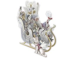 Omslag van 3D-Pop Up Wenskaart Snow Queen Sleigh - Laser gesneden kerstkaart