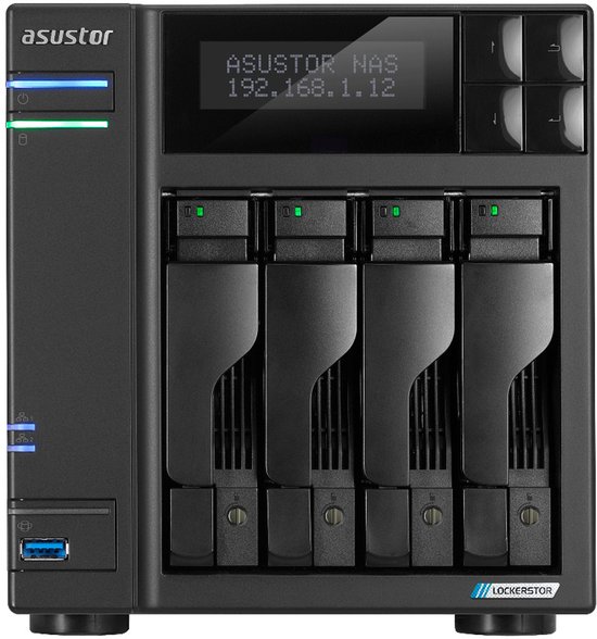 Asustor Lockerstor 4 Gen2 - NAS-server - 4 bays - Intel Celeron N5105 Quad-Core - 4GB DDR4 - 2x 2.5GbE - 2x USB-A - 1x HDMI - Zwart van Asustor — afbeelding 3