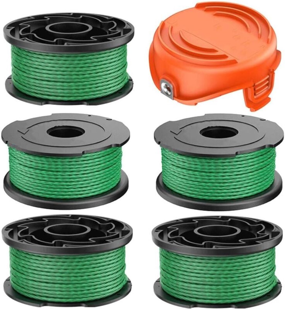 Lijnspoel voor Black and Decker GL7033 GL8033 GL9035 A6486 snoerloze bosmaaier 2-0 mm 6-1 m- vervangende lijnspoel voor Black and Decker A6486 (5+1 stuks)