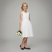 La V élégante robe en dentelle sans manches Wit 158