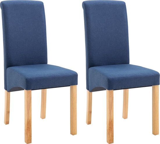 stoelen Stof Blauw 2 Eetkamer stoelen / Extra stoelen voor huiskamer... | bol.com