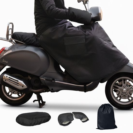 Scovero® Beenkleed Scooter - Incl. Handmoffen & Zadelhoes – Waterdicht & Winddicht – Scooter handschoenen – Beenwarmers Hoes – Opbergtas & Zijzakken – Scooter – Scootmobiel - Scooter Deken