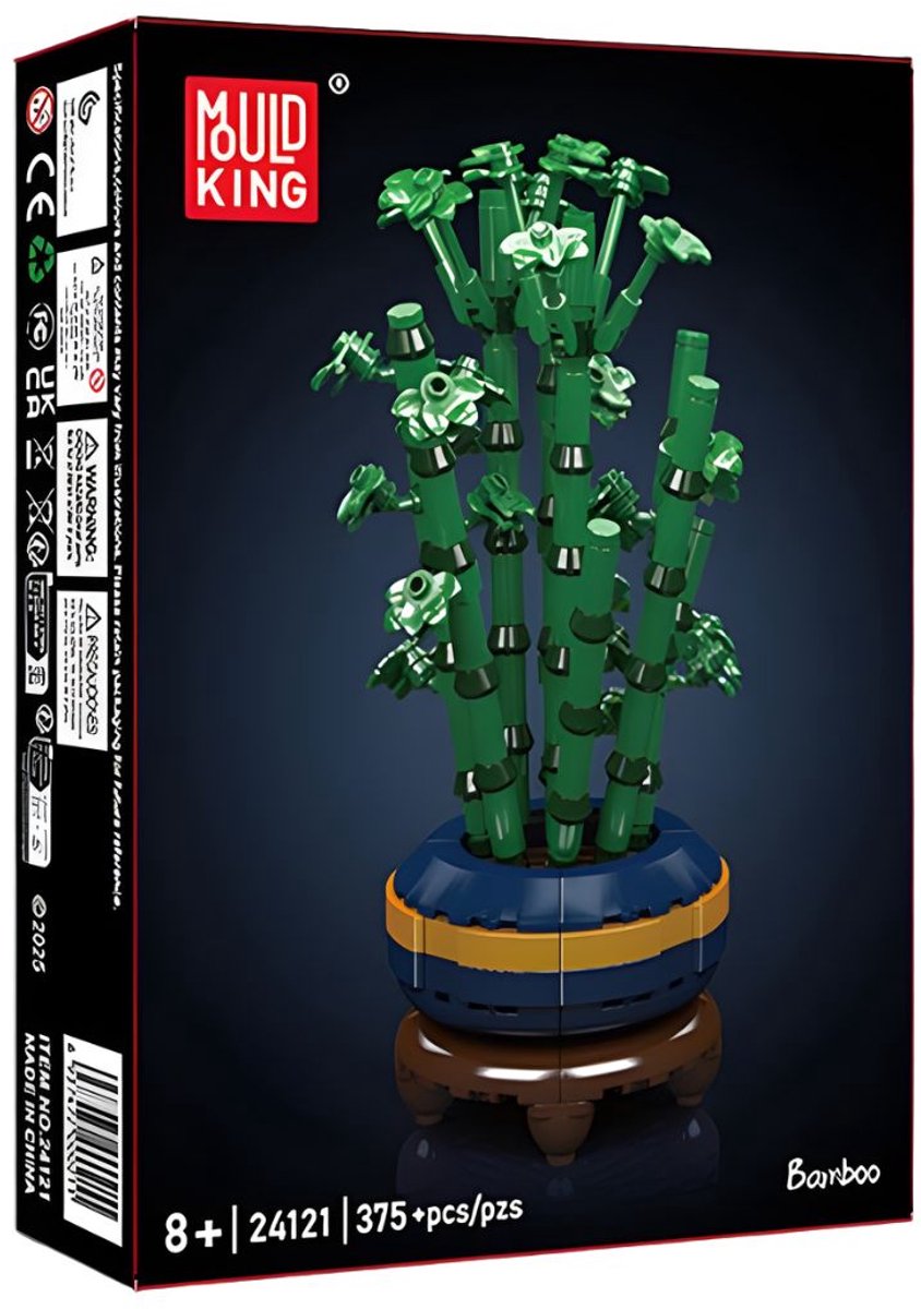 Mould King 24121 Bamboe plantje in vaas bouwset | Botanical flowers collection modelbouw | Kunstbloemen speelgoed bouwpakketten voor volwassenen & kinderen | DIY bloemenpracht planten geschikt voor Lego | Bouwdoos met 375 bouwstenen — afbeelding 6