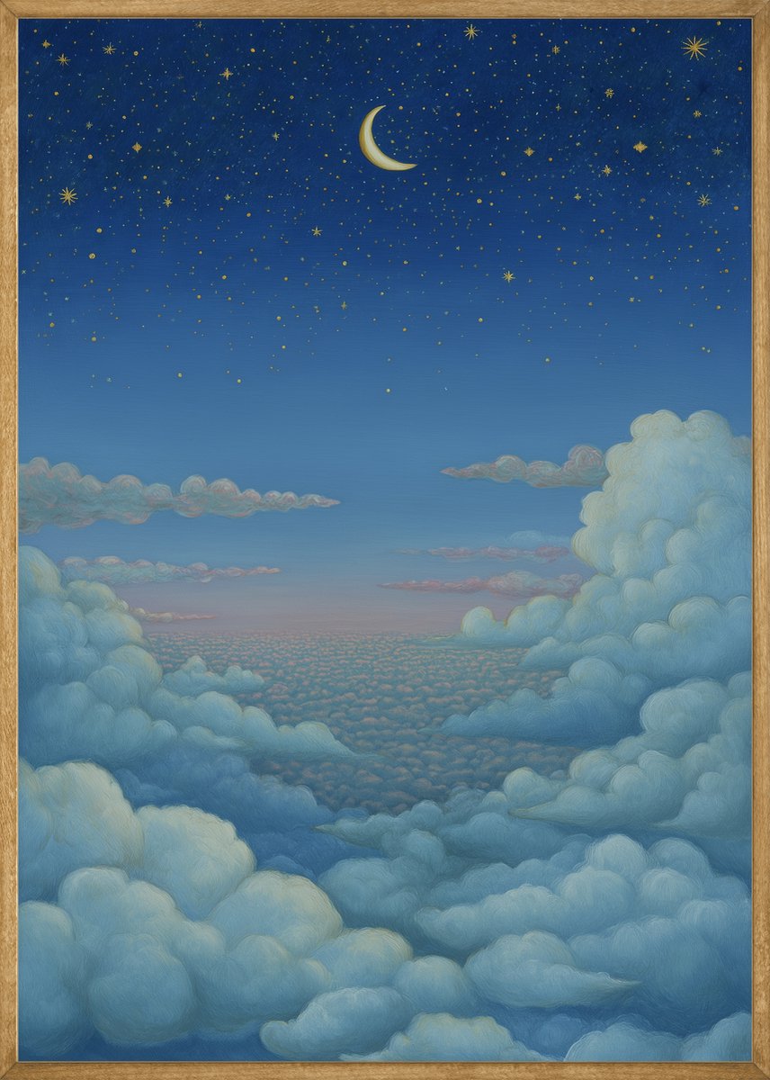 Droomreis in de Wolken Poster - 21x30 cm