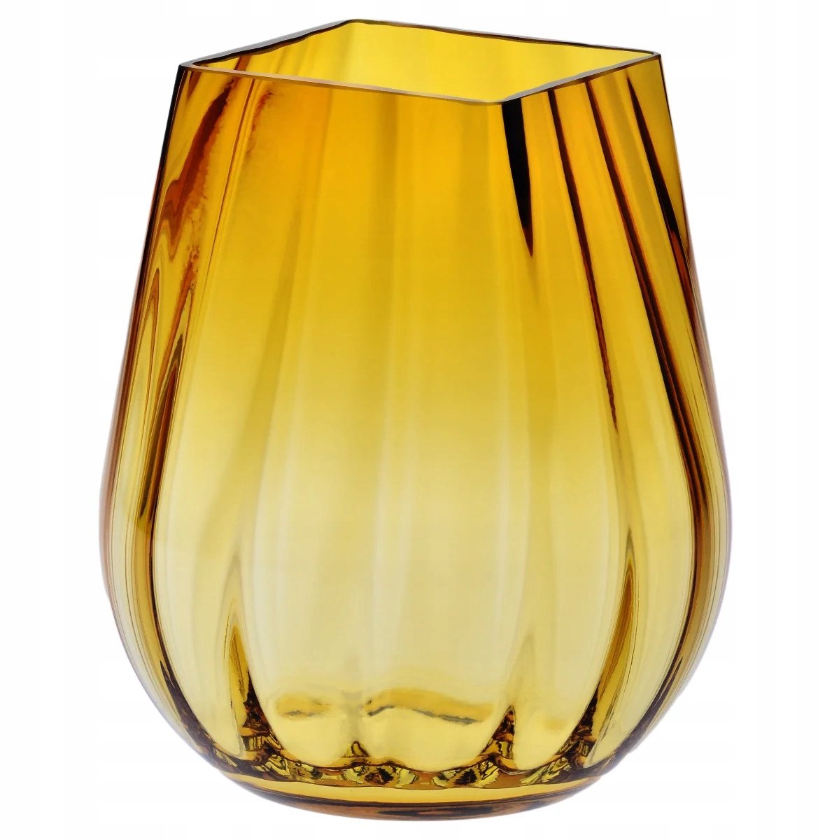 Ambergeglazuurde vaas met vierkante rand - 25,5 cm