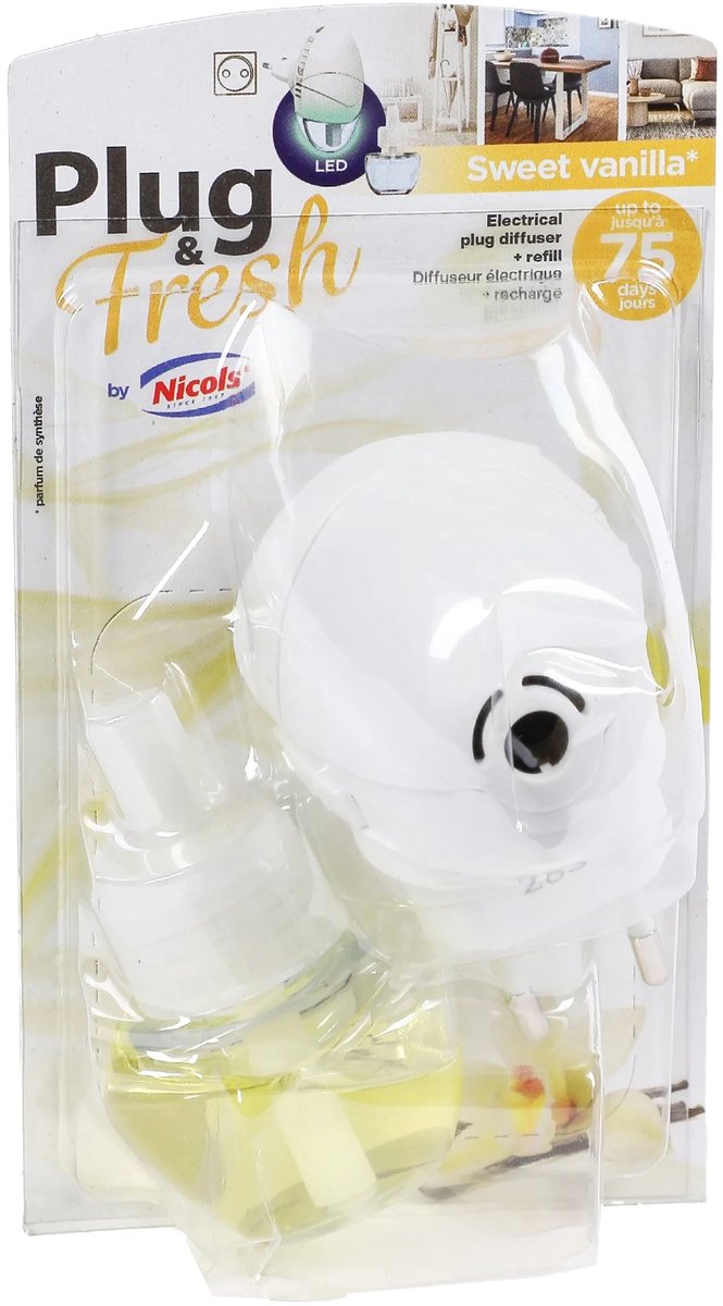Nicols Elektrische luchtverfrisser + vanillevulling 20 ml