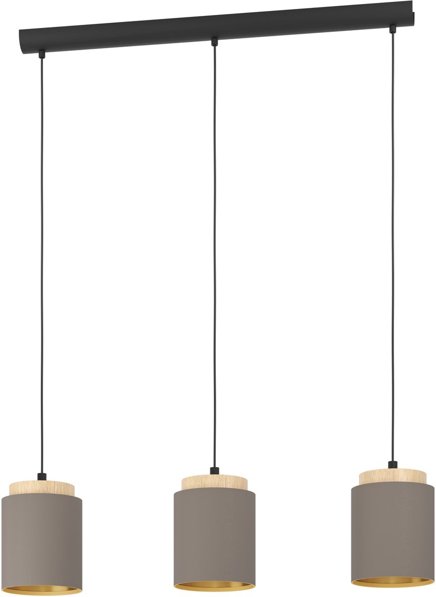 EGLO Albariza Hanglamp - E27 - 89,5 cm - Zwart/Bruin/Goud