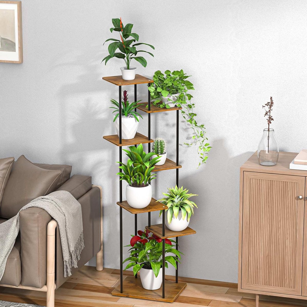Candala Plantenstandaard, Hout, 150 cm, Indoor, Outdoor