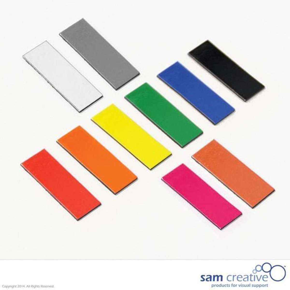 Sam Creative Whiteboard Magneten - Balk - 1x4 cm - Groen - 25 stuks