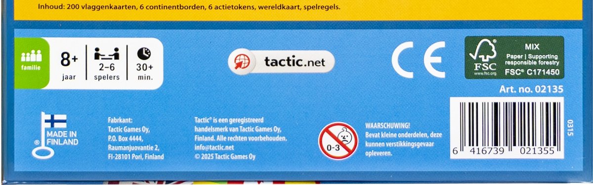 Tactic Vlaggen van de Wereld – Educatief spel – Leer de verschillende wereldvlaggen – 200 Kaarten – Inclusief wereldkaart — afbeelding 16