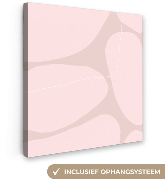 Tableau sur toile Rose - Formes géométriques - Abstrait - 20x20 cm - Décoration murale