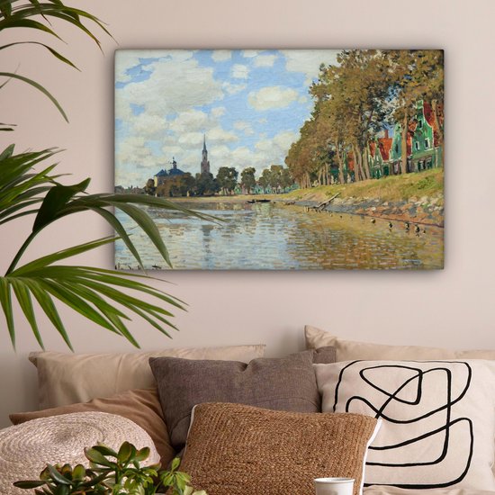 Toile Peinture Zaandam - Peinture de Claude Monet - 60x40 cm - Décoration murale