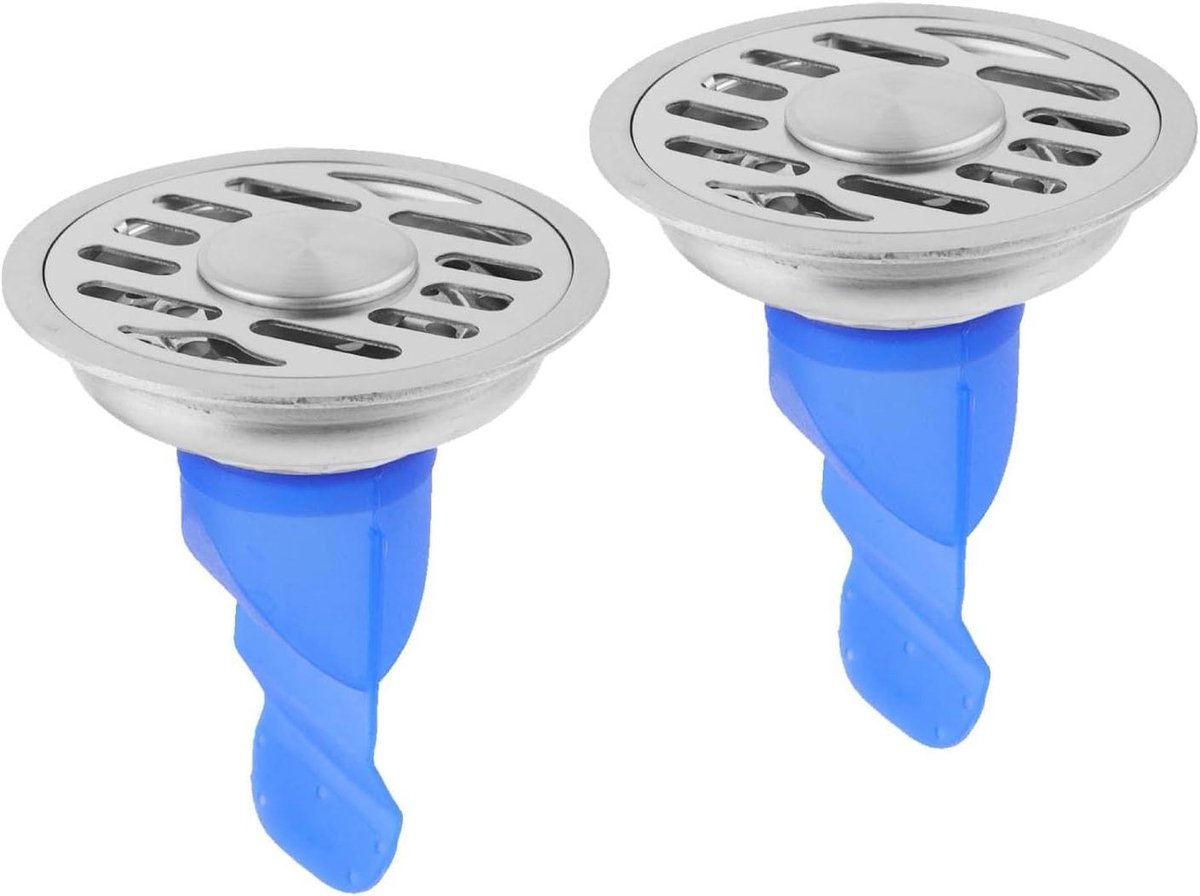 JHubers Goods - Afvoer Terugstroombeveiliging, 2 Stuks Siliconen Kern Roestvrij Staal - Douche Afvoerputje 10cm/9cm, Eenrichtingsklep (10cm)