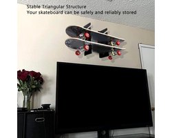 JHubers Goods - Wandgemonteerd Skateboardrek | Opbergplank voor Skateboards | Snowboard-displayrek | 3-laags Houder | Deck & Longboard Organisator